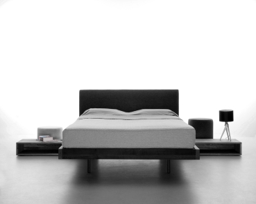 orig. SMOOTH schwarz elegantes modernes Bett Design massiv aus Holz Polster Kopfteil
